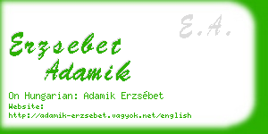 erzsebet adamik business card